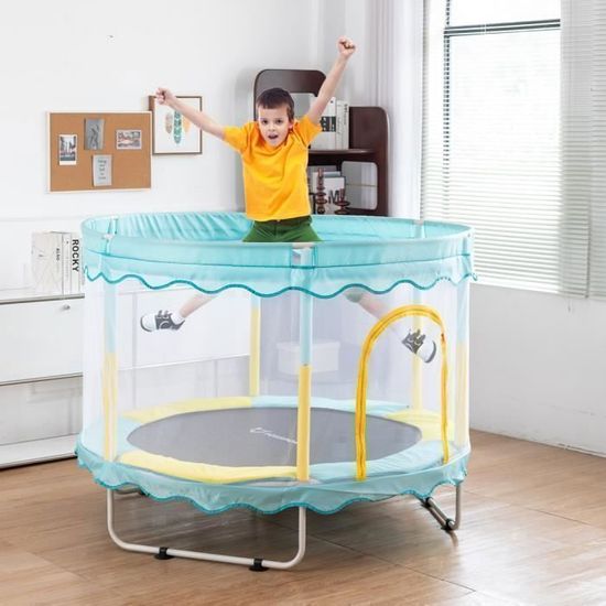 Trampoline Enfant Avec Filet De Sécurité – Diamètre 150 Cm, Réglable, Balançoire Intégrée, 3-8 Ans - 6