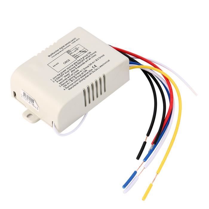 YWBL-WH Interrupteur Télécommande RF 3 Voie on/Off AC180V - 240V 1000W  Récepteur sans Fil pour Éclairage Lumière de la Lampe (MR703), Prise