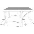 Carport en bois et panneaux ondulés Lido - 3x5 m - Traité autoclave - Fibre de verre - 12x12 cm-2