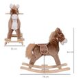 Cheval à bascule cowboy marron - HOMCOM - 330-090 - Mixte - Enfant - 3 ans-2