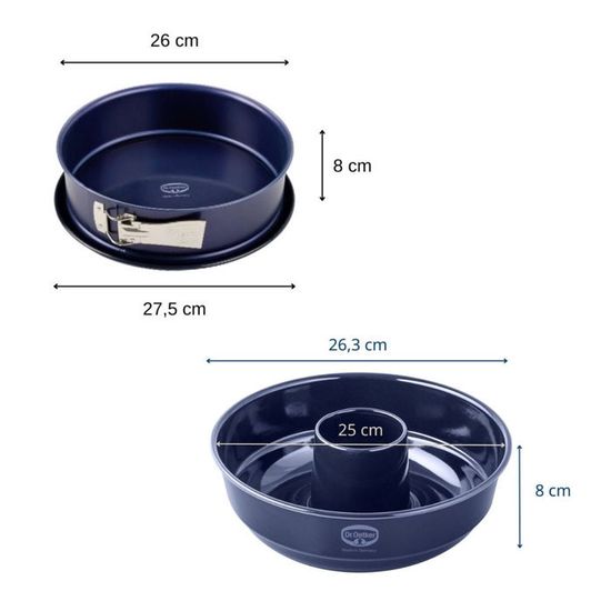 Dr. Oetker Moule à Savarin 26,3 Cm - Moule Gâteau Cheminée Antiadhésif Bleu
