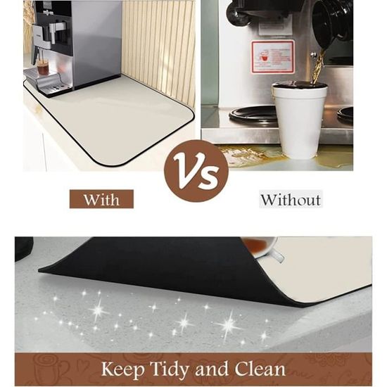 Tapis Absorbant Pour Machine à Café - 50x60 Cm, Antidérapant, Lavable - Évite Les Taches Et Réduit Les Vibrations