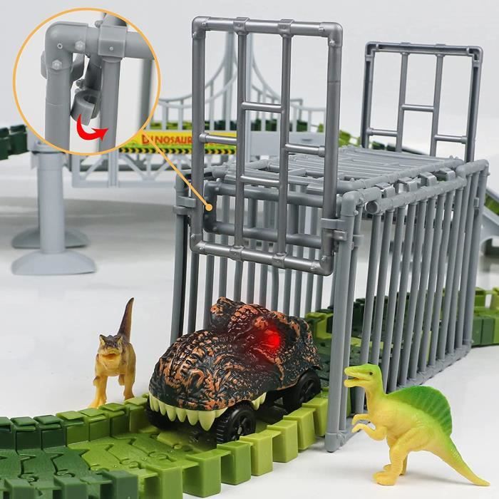 RedCrab Circuit Voiture Enfant,Circuit Dinosaure avec 4 Jouets de