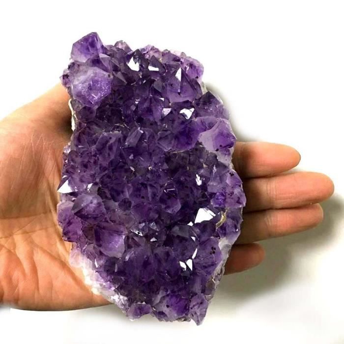 1pc 40-130g Grappe de cristaux naturels Quartz Violet Spécimen minéral  Guérison Ameyst Pierre pour Aquarium Tank Ornements Pour la maison