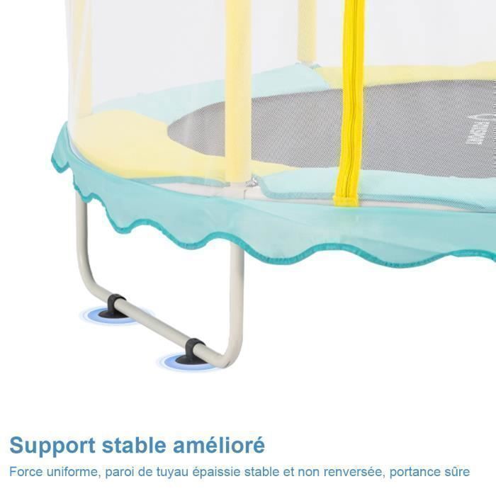 Trampolín Infantil FOXSPORT De 150 Cm | Con Red De Seguridad, Acolchado, Aro De Baloncesto Y Pelotas, Soporta 2-3 Niños, Silencioso, Fácil Montaje, Ideal Para Interior Y Exterior