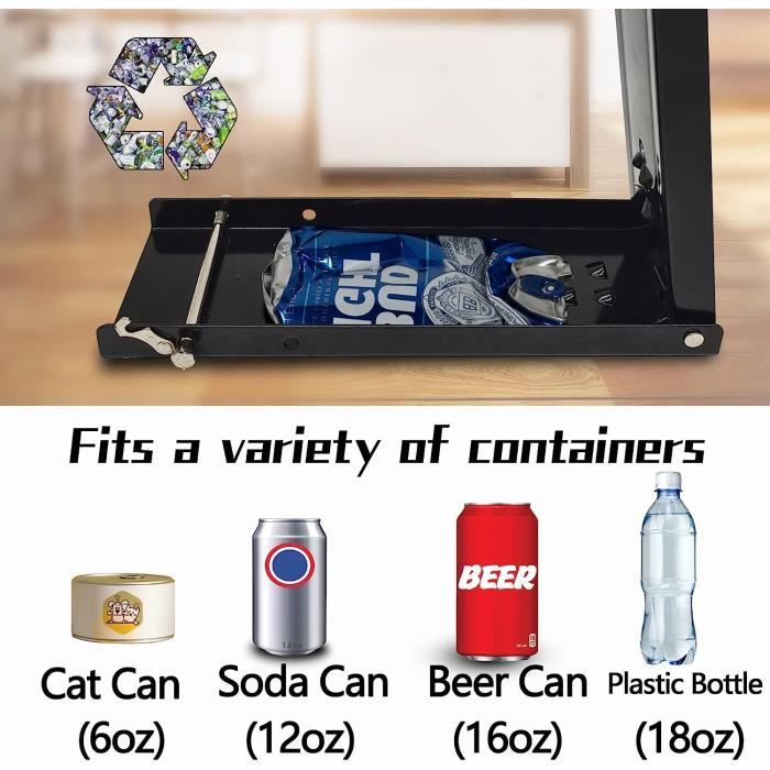 Compacteur Canettes Mural Broyeur De Canettes Aluminium Mural - Avec Décapsuleur Intégré - Recyclage Facile - Pour Canettes 500ml Presse Canettes Manuel