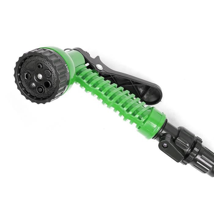 Tuyau D'arrosage 15 M Avec 10 Buses Multifonction - Flexible, Anti-nœuds, Robuste - Vert, Idéal Pour Jardin Et Lavage Auto - 5