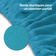 Drap housse de protection 4 pièces en éponge pour table de massage - Bleu turquoise - Vivezen-3