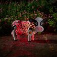 Statue de jardin en forme de vache marguerite avec lumière LED, ornement de jardin créatif en fer forgé creux N°1-3