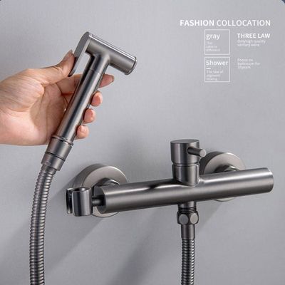 Ensemble Bidet Douchette Shattaf Mural - Or Brossé, Eau Chaude/froide (neuf)