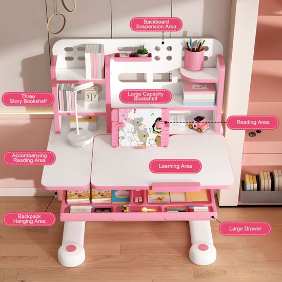 Bureau Enfant Réglable En Hauteur, Bureau étudiant Meuble Enfant Inclinable Table Enfant Avec Chaise Bureau Enfant Choix De Couleur