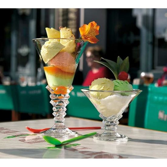 Lot de 4 coupes à glace sur pied en verre - Arts de la table
