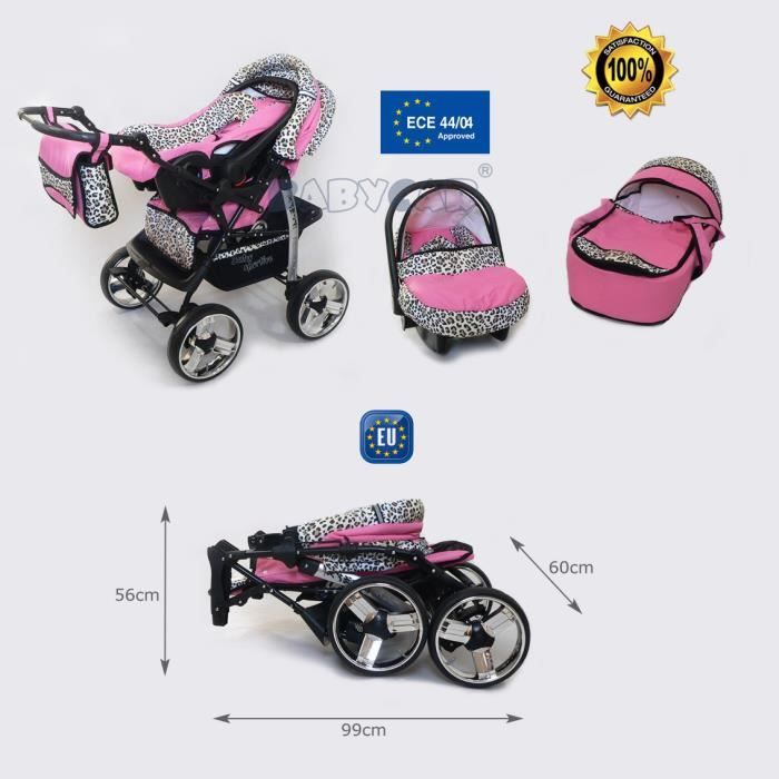 Poussette combinée MIDAS - Groupe 0m+ - De 0 à 15Kg - Rose - Cdiscount  Puériculture & Eveil bébé