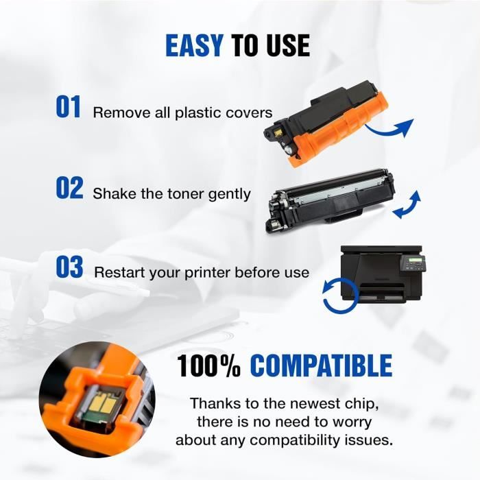 Cartouches Toner LOFBLAT Compatibles Brother TN247/TN243 - Pack 5 (2 Noir + Cyan/Magenta/Jaune) - Haut Rendement