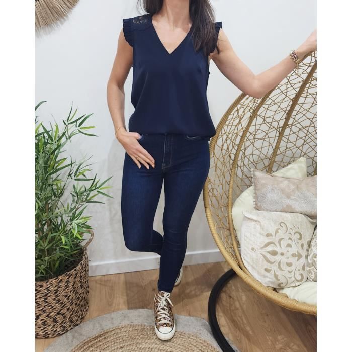 Blouse femme Luna bleu marine Bleu marine Cdiscount Pret a Porter