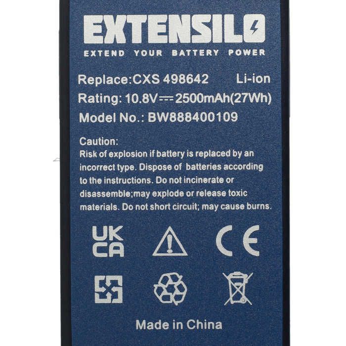 EXTENSILO 2x Batterie remplacement pour Festool 500243, 564274, 564261 ...