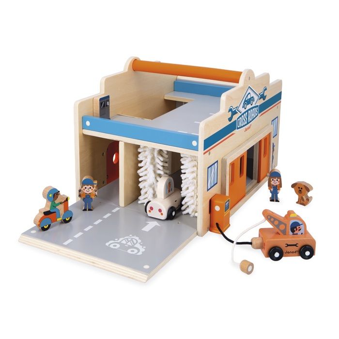 Garage de voiture en bois personnalisé et diorama - Maison de jeu Garage de voiture en bois personnalisé et diorama - Maison de jeu