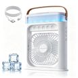 1 PCS Climatiseur Mobile Portable 4 en 1 500ML USB 3 Vitesses 3 Modes Brume 7 Veilleuses 1-3H Minuterie Lumiryn
