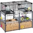 Cages Pour Petits Animaux - Cage Hamster Souris Multipla Crystal Grillage Métallique Plastique Recyclé Accessoires Modulair-0