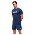 BOSS Hommes T-Shirt RN T-Shirt en Coton  Logo Contrastant-0