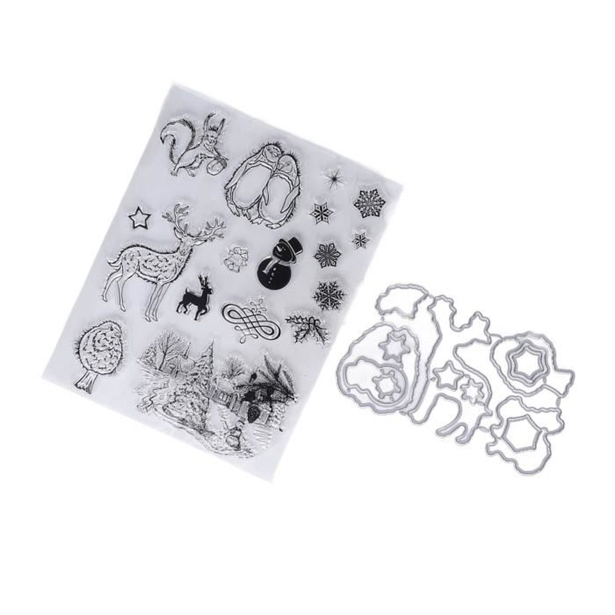 Tampons Transparents KWELLAM - Motif Flocon De Neige - 10x10 Cm - Pour Scrapbooking, Cartes, DIY - 5