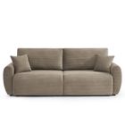 BAÏTA Canapé droit convertible 3 places DANILO velours côtelé taupe