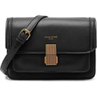 Sac Bandoulière - David Jones - Petit Sac Epaule Femme Cuir PU Rigide - Rabat Joli Fermoir - Noir