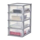 Iris Ohyama, Tour de rangement, Organisateur plastique, 4 tiroirs, 7 L - OCH-2004 - Gris - L35.5 x P26 x H49 cm