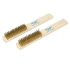 Plastique noir poignée fil de laiton Brosse de nettoyage 2pcs