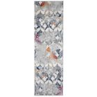 TAPISO Tapis de Couloir Poil Court LAZUR Bleu Orange Rose Vintage Polypropylène Intérieur 80x450 cm