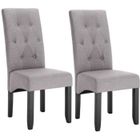WOLTU Lot de 2 Chaises de salle à manger - 47 x 42 x 107 cm - en lin + bois massif - Gris Clair