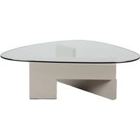 Table basse verre et bois - GAMBETTA - L 127 x l 91 x H 40 cm