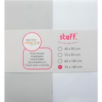 Steff - Drap housse - 70x140 cm - jersey coton - lot de 2 Blanc + Gris - avec label de qualité OEKO tex standard 100