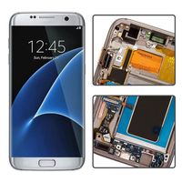 Pour Samsung Galaxy S7 Edge G935F Ecran LCD Vitre Tactile + Châssis Argent