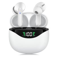 Ecouteurs Bluetooth Sans Fil, BIENCOME Bluetooth 5.3 HiFi Stéréo Contrôle Tactile 60 Heures Écran LED pour iOS et Android, Noir