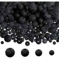 547 perles de pierre volcanique naturelle noire, perles de Chakra rondes pour la fabrication de bijoux Kit de bricolage