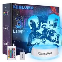 KENLUMO Sasuke Lampe de nuit naruto Lampe de chevet LED télécommande Touchez pour changer de couleur 16 couleurs Prise USB