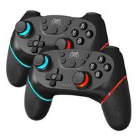 2 pieces Manette sans Fil, Bluetooth Manette Switch Pro, Switch Controller Rechargeable avec Turbo-6-Axis-K5