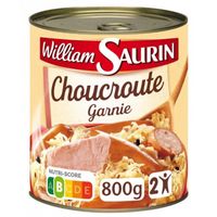 Choucroute Garnie Cuisinée au Vin Blanc William Saurin 800G/Boite 2 boîtes