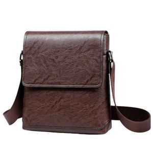 Sacoche Homme Vintage En Cuir Marron – 20x25 Cm – Bandoulière