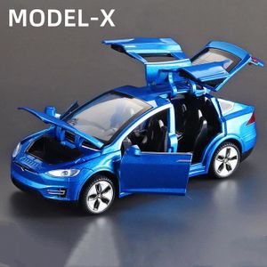 VOITURE - CAMION Modèle X Bleu - Voiture Tesla Modèle 3 En Alliage 