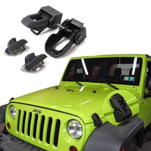 CAPOT - GRILLE Loquet de capot en acier inoxydable noir pour Jeep