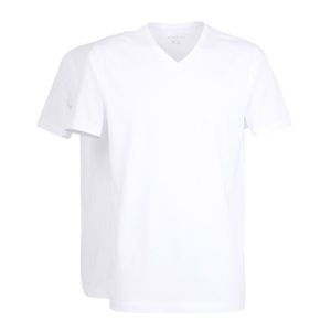 Casual Homme Couleur unie tee shirt manche longue，Col bas chaud slim coton  T-Shirt，V-Neck Chemise de fond Blanc Blanc - Cdiscount Prêt-à-Porter