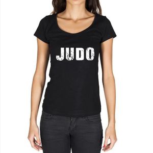 T-SHIRT MAILLOT DE SPORT Tee-Shirt Sport De Judo Femme - ULTRABASIC - Vintage Noir - Manches Courtes