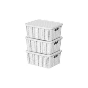 BOITE DE RANGEMENT Lot de 3 boites de rangement blanches Store Box (L