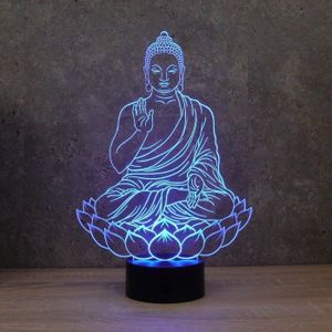 LAMPE A POSER Lampe Bouddha 16 couleurs - lampe de chevet veilleuse illusion pour idée cadeau anniire fête collection déco133
