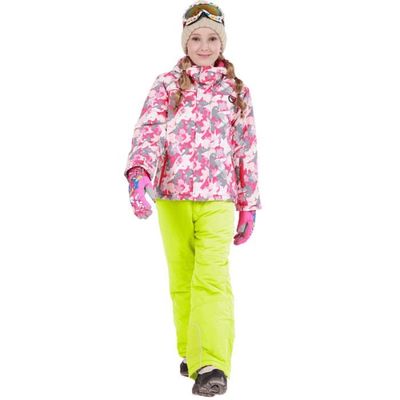 Amur Leopard Combinaison de Ski Enfant Garçon Ensemble 2pcs Veste Pantalons Costume de Neige Fille Imperméable Coupe-Vent, Bleu-Vert Blanc, 8/5-6 Ans