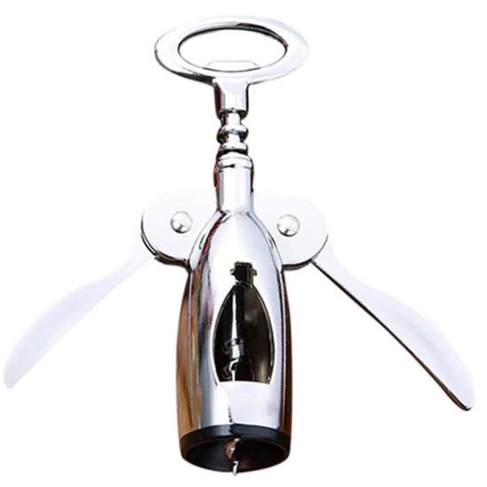 Ouvre Bouteille De Luxe À Main En Acier Inoxydable, Avec Poignée En Bois, Tire Bouchon, Serveur