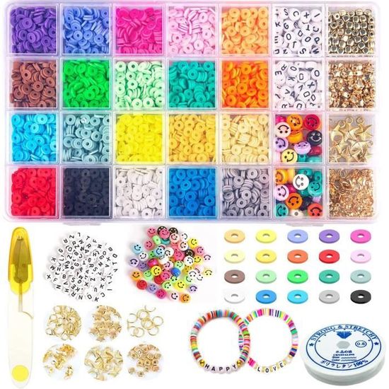 Kit De Fabrication De Bijoux Perles Créatif Kits Pour DIY Bracelet Coloré  Accessoire De Creation Bijoux Pour Colliers Boucles A343 - Cdiscount  Beaux-Arts et Loisirs créatifs