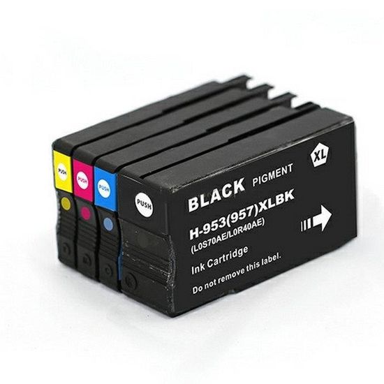 Pack cartouches HP 953XL noir + 3 couleurs pour imprimante jet d'encre sur